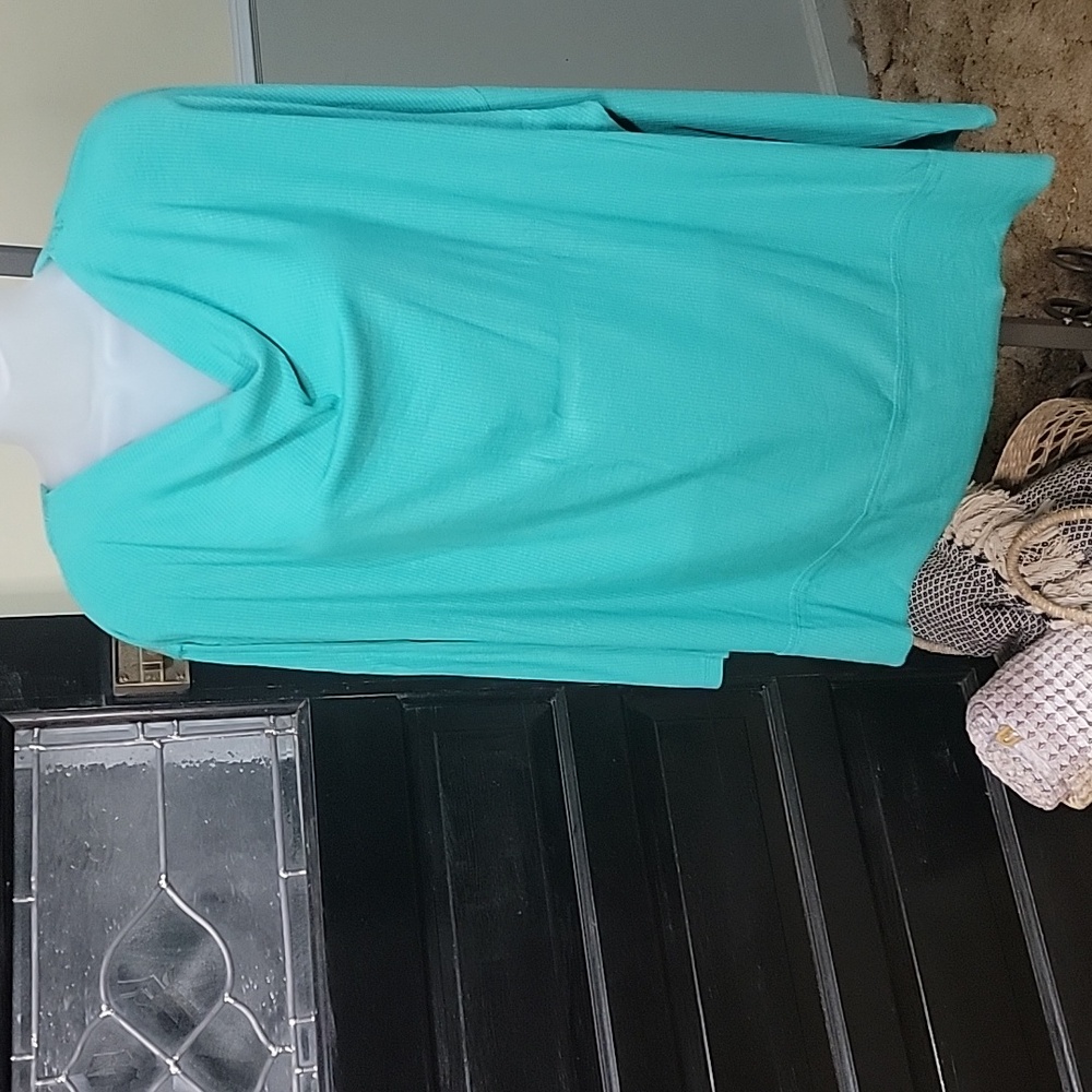 #45 NWT Davi&Dani Vibrant Teal Boatneck Off Shoulder Top Women Size 1XL